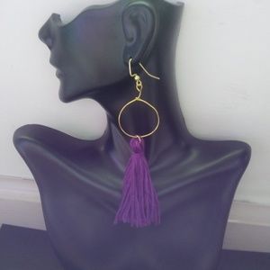 Purple Tassel Earrings